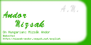 andor mizsak business card